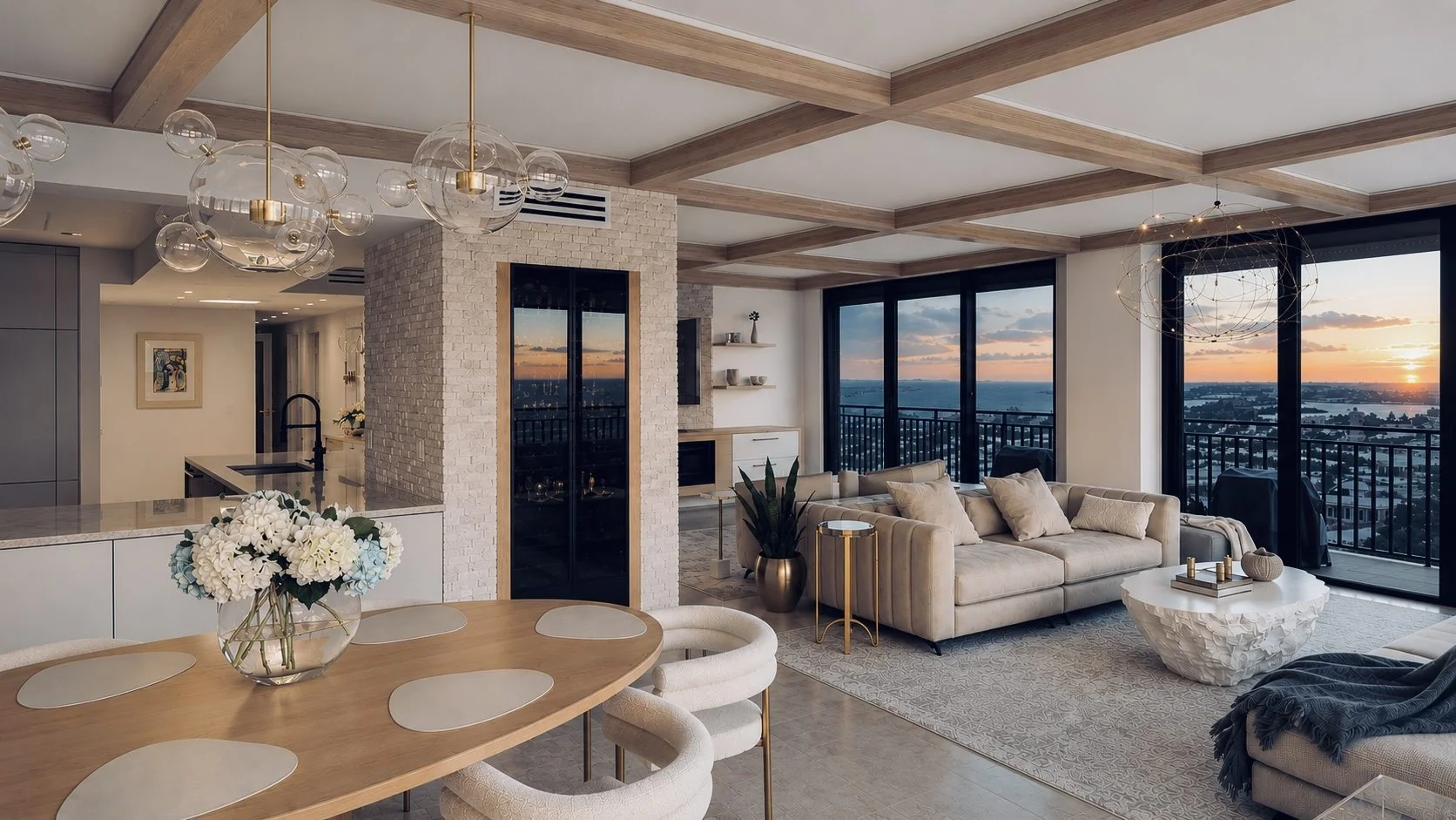 Albedo — dining, living and Gulf sunset in one frame
